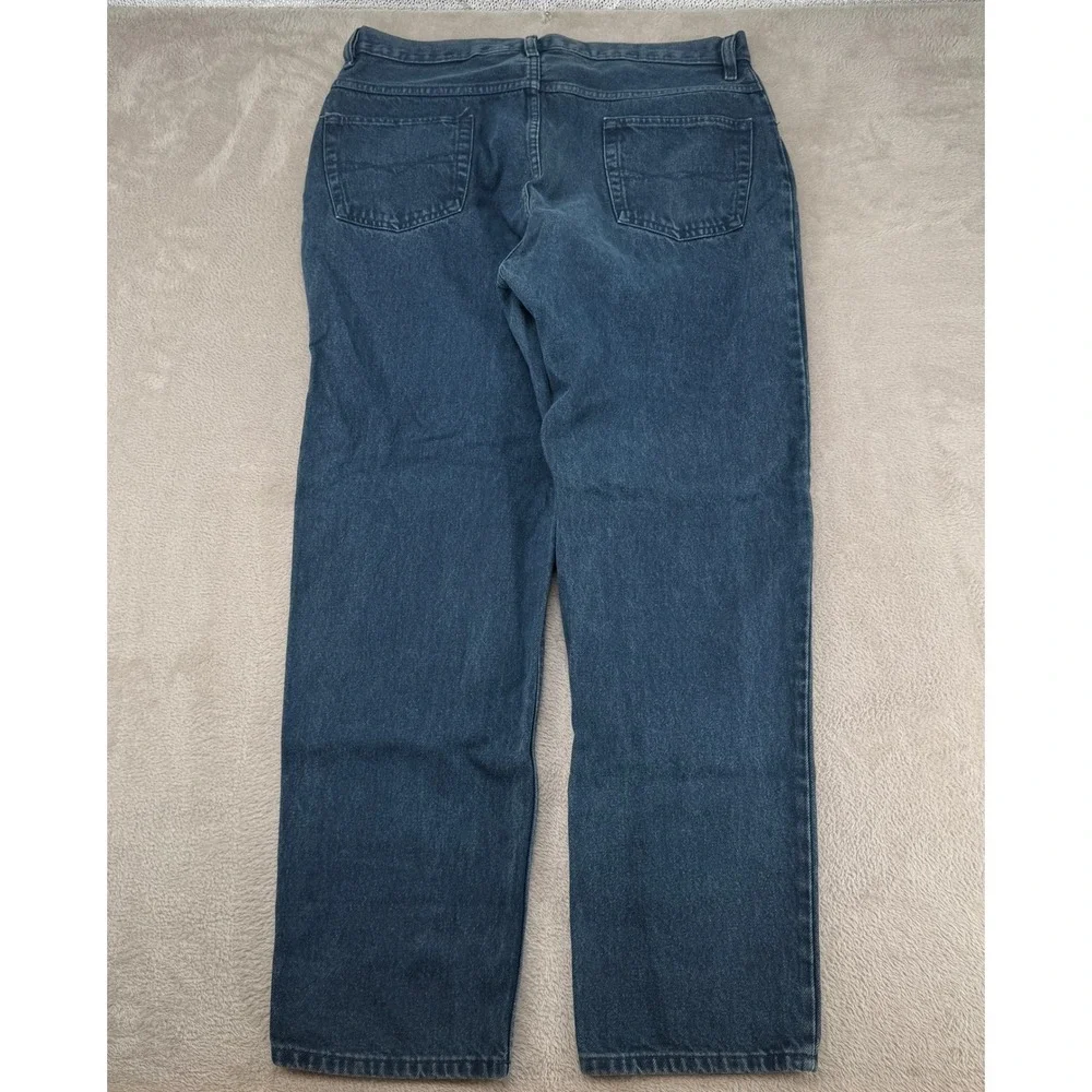 Vintage Y2K Anchor Blue Loose Fit Jeans Mens 38x32 Denim Straight‎ Leg Mid Rise
